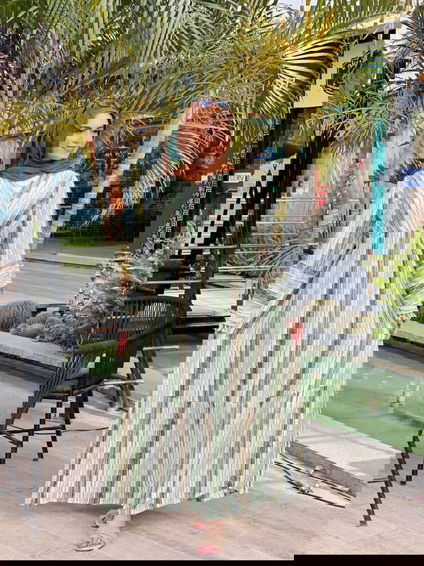 دريس كتان مقلم مثالي في الصيف Image 4 Preview