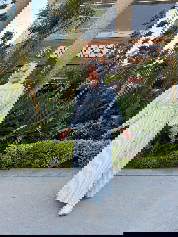 دريس كتان مقلم ناعم  Image 4 Preview