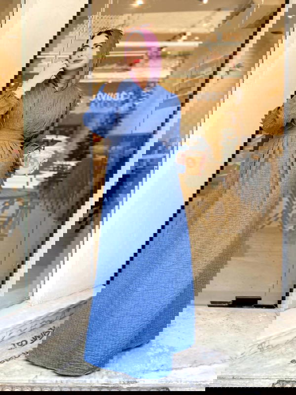 دريس كتان مقلم ساده A Image 10 Preview
