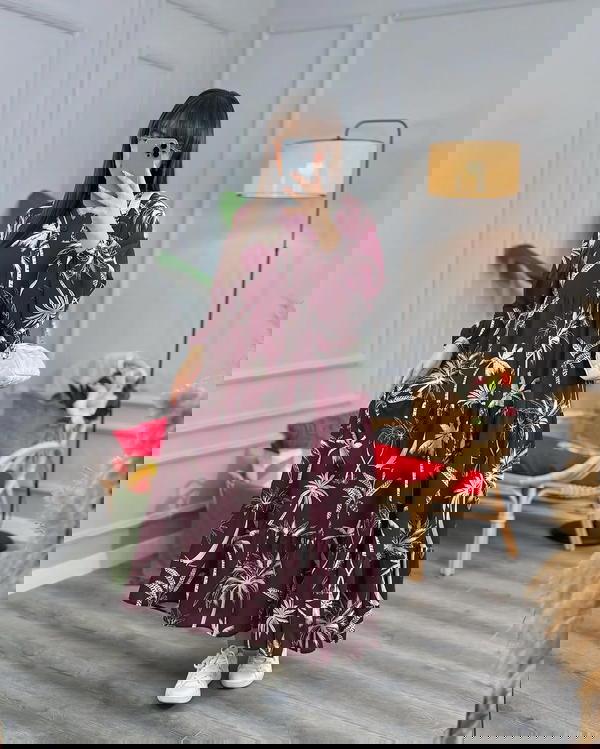 فستان فسكوز مشجر بنعومة الصيف" Image 4 Preview