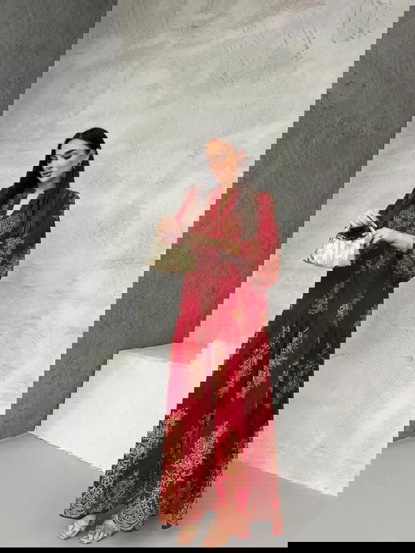 فستان فسكوز مشجر بنعومة الصيف Image 5 Preview