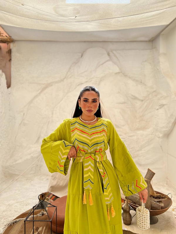 قفطان كتان تطريز  Image 2 Preview
