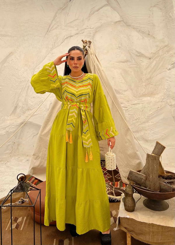 قفطان كتان تطريز  Image 7 Preview