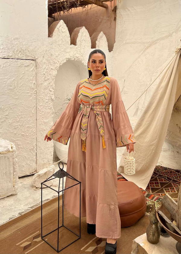 قفطان كتان تطريز  Image 9 Preview