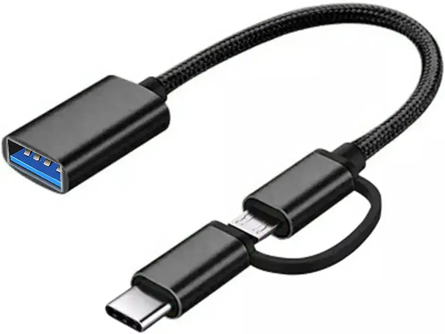 كابل محول او تي جي 2 في 1 USB إلى مايكرو + نوع C للموبايلات Preview Image