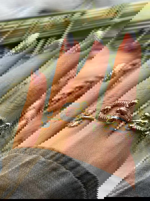 خاتم بلاتين تبكل الذهب لون ثابت ضد الصدا #1 Image 2 Preview