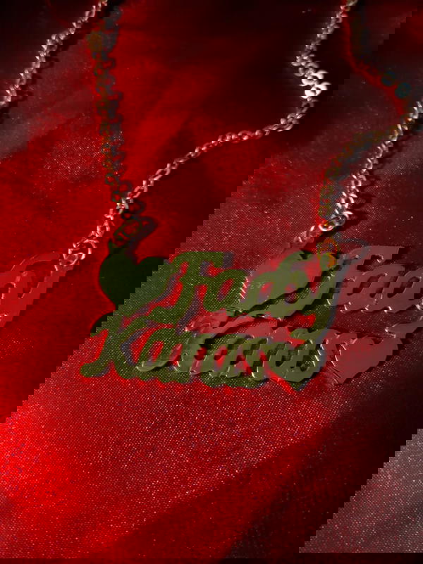 سلسلة اسمين حفر ليزر في شكل واحد استالس#15  Image 5 Preview