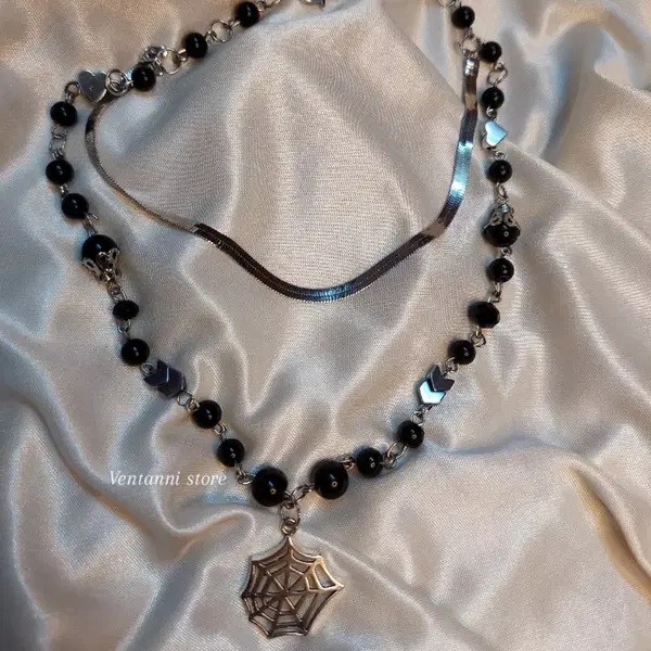 Spider net🕸️🖤 Gothic necklace  Image 2 Preview