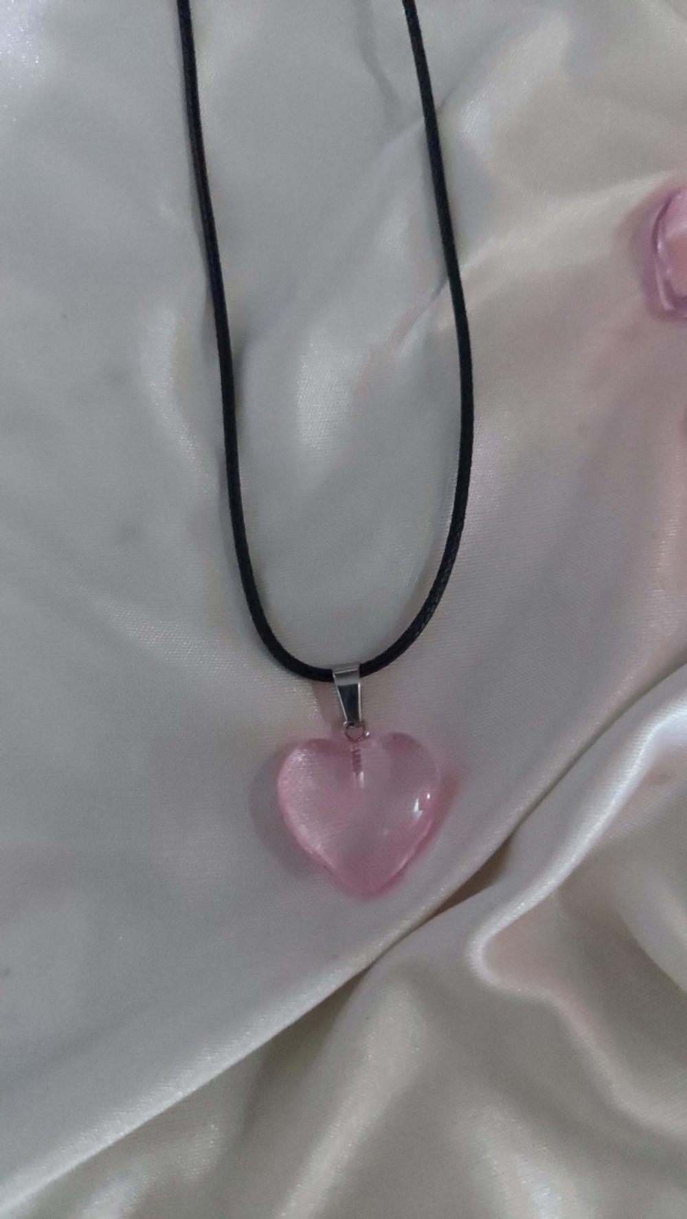 Pink Heart leather necklace 💗 Preview Image
