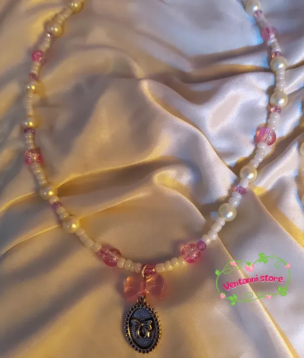 Pinky Ribbon 🎀 Necklace  Image 2 Preview