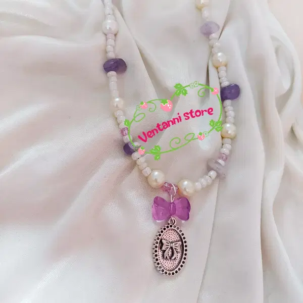purple ribbon 🎀💜 Necklace  Image 1 Preview