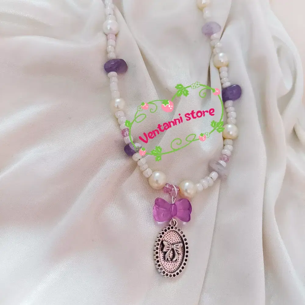 purple ribbon 🎀💜 Necklace Preview Image
