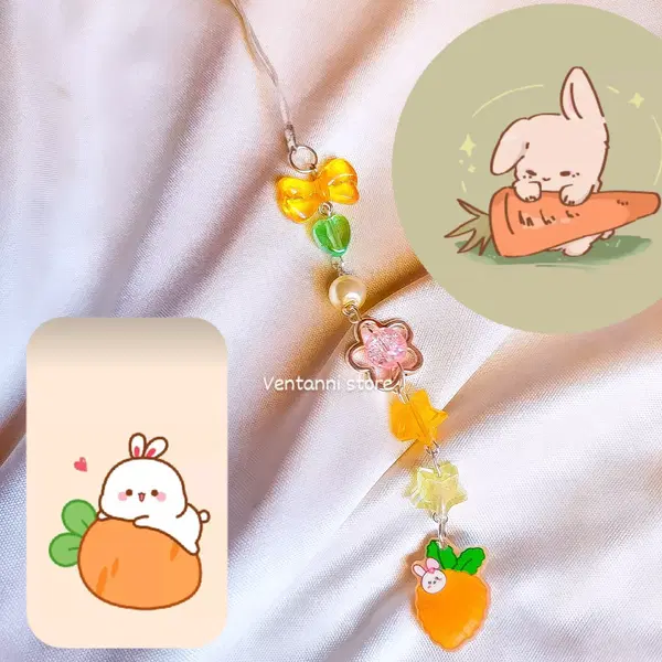 Cute Bunny 🐰🥕 Phone charm  Image 2 Preview