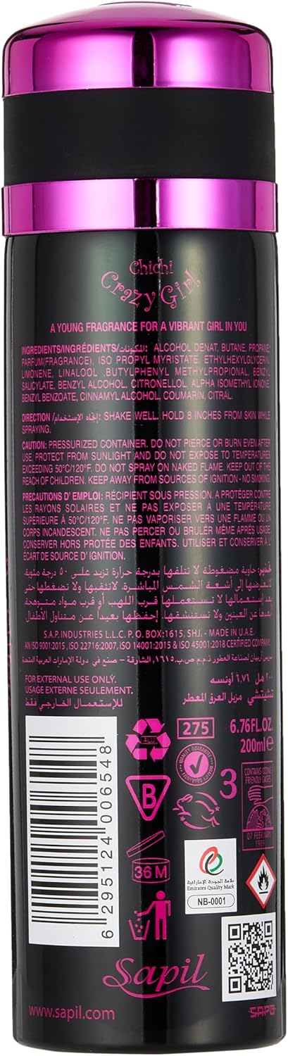 SAPIL SPRAY 200ML CHICHI CEAZY GIRL Image 2 Preview
