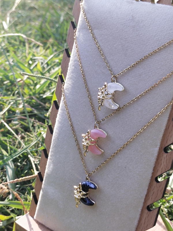 Matching trio moon necklaces Image 5 Preview