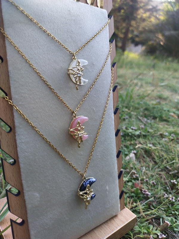 Matching trio moon necklaces Image 7 Preview