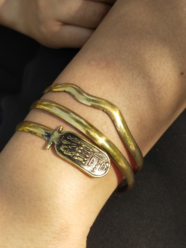 Pharaonic inscriptions layered bracelet  Image 2 Preview