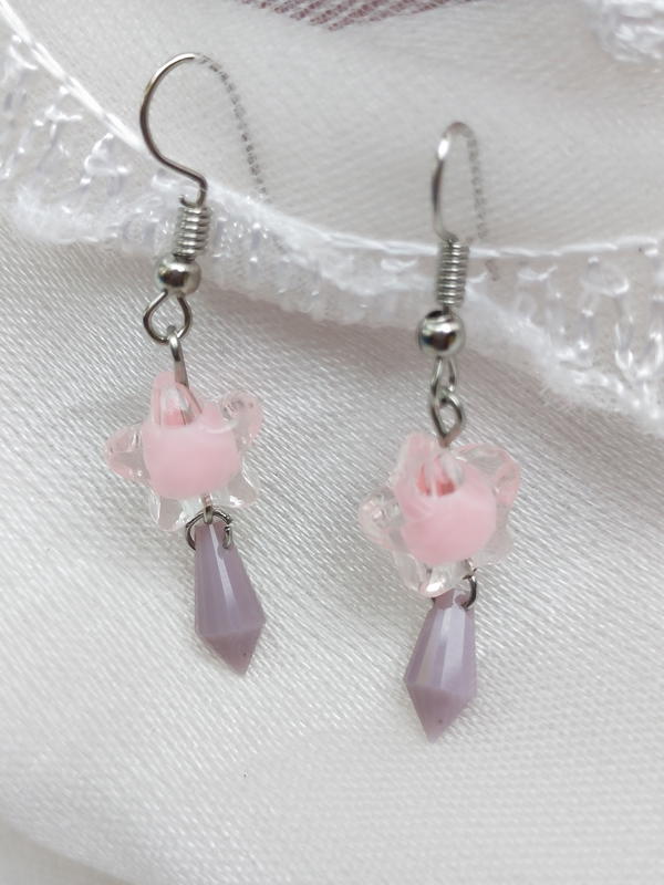 Pink star earrings  Image 2 Preview