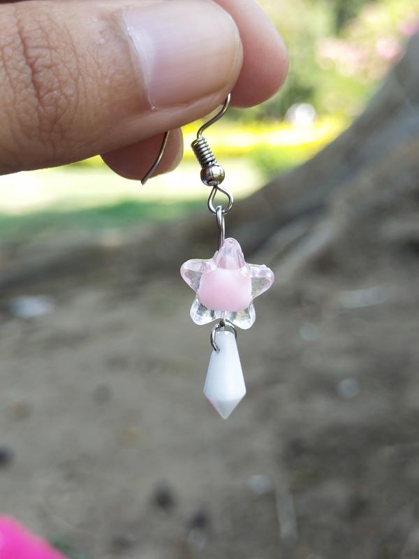 Pink star earrings 2 Image 2 Preview