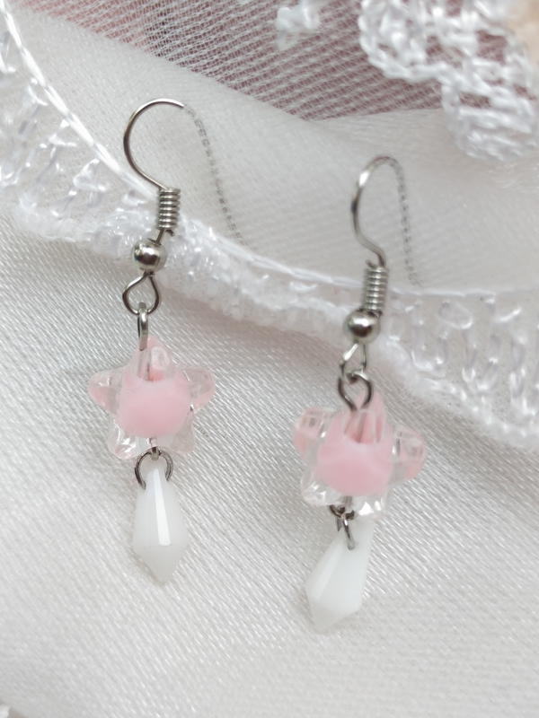 Pink star earrings 2 Image 4 Preview