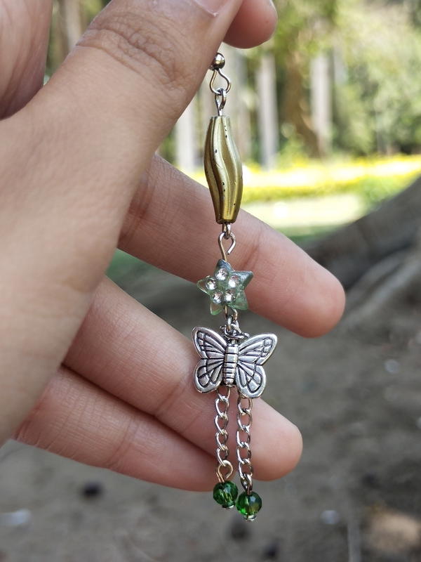 Green butterfly earrings  Image 3 Preview