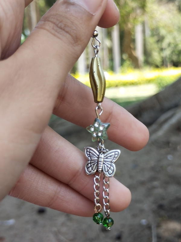 Green butterfly earrings  Image 4 Preview
