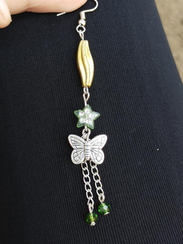 Green butterfly earrings  Image 6 Preview