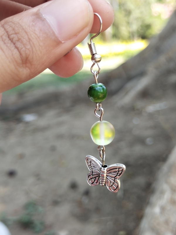 Green butterfly earrings 2 Image 3 Preview