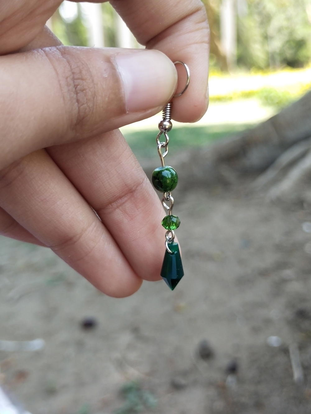 Green crystal earrings  Preview Image