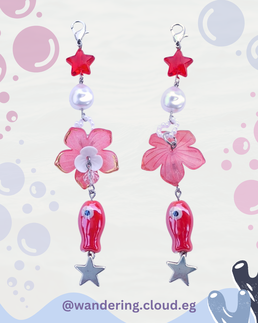 Funky red fish charm Preview Image