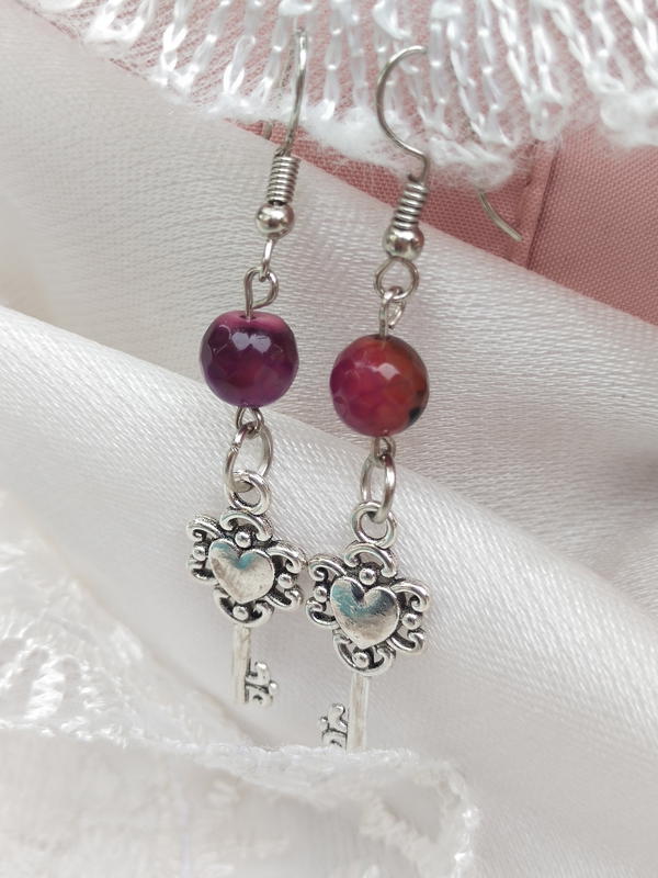 Purple key earrings 1 Image 1 Preview