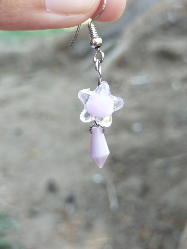 Purple star earrings 2 Image 2 Preview