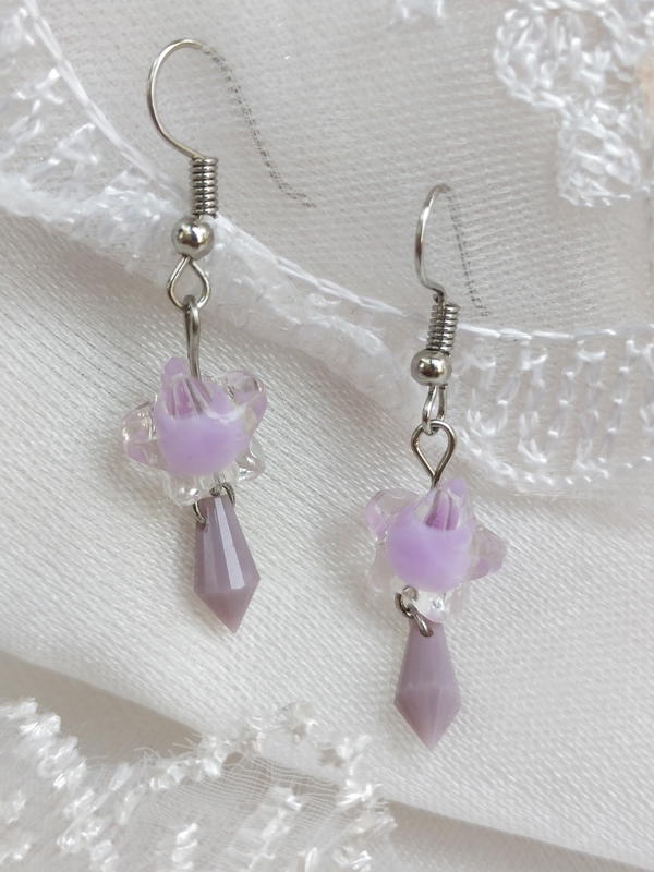 Purple star earrings 2 Image 4 Preview