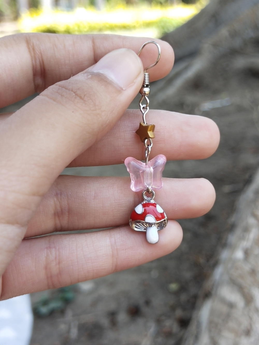Butterfly and mushroom earrings  Preview Image