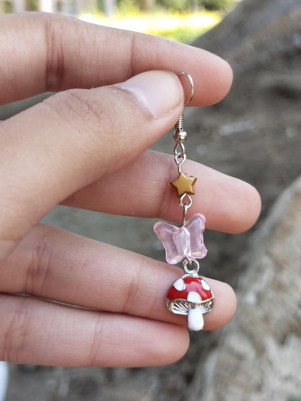 Butterfly and mushroom earrings  Image 2 Preview