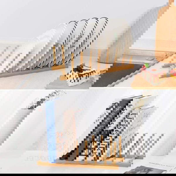 منظم اطباق و كتب خشب Image 1 Preview