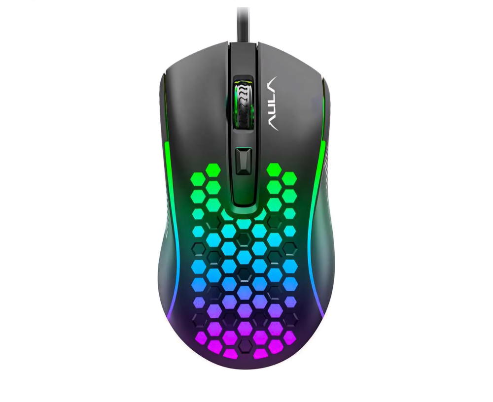 Aode AULA S11 Gaming Mouse Honeycomb Design RGB MultiLight Precision Sensor 3600dpi Preview Image