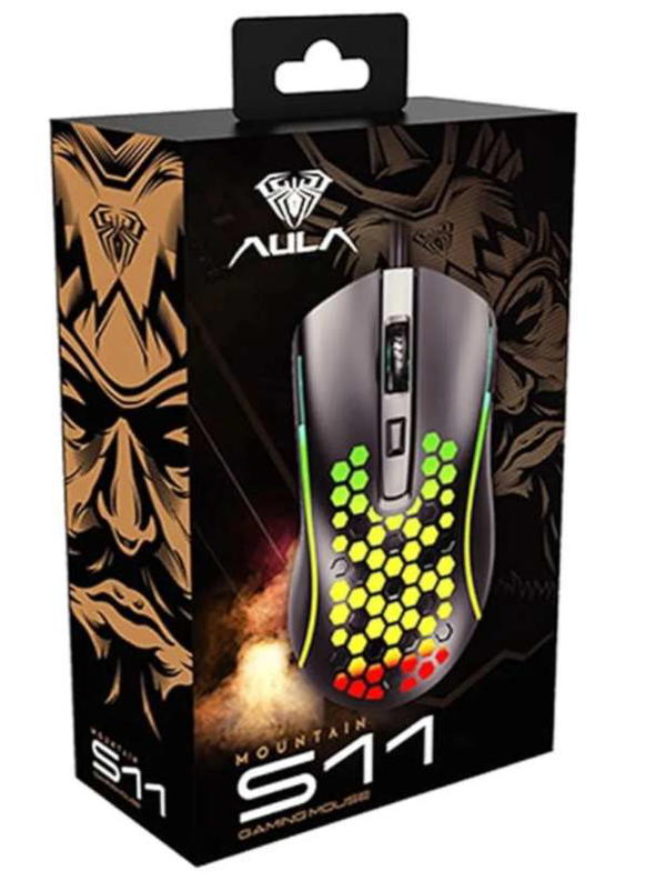 Aode AULA S11 Gaming Mouse Honeycomb Design RGB MultiLight Precision Sensor 3600dpi Image 2 Preview
