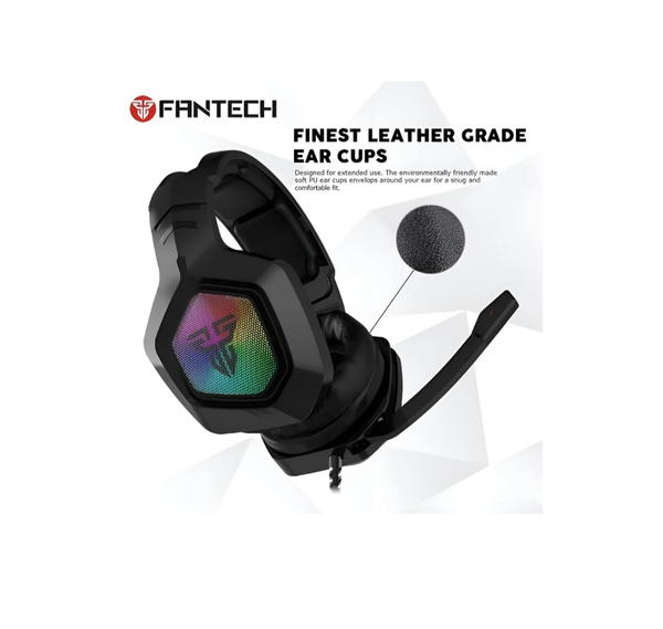 Fantech OMNI MH83 Gaming Headsetwith RGB Lighting & 50mm Driver -Noise-Canceling Microphone - Foldable,Multi-Platform Compatibility - Black Image 5 Preview