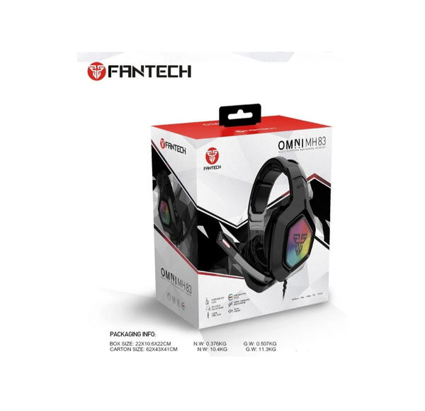 Fantech OMNI MH83 Gaming Headsetwith RGB Lighting & 50mm Driver -Noise-Canceling Microphone - Foldable,Multi-Platform Compatibility - Black Image 6 Preview