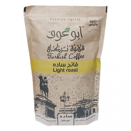 ابو عوف قهوه تركي فاتح ساده 200 جرام Image 1 Preview