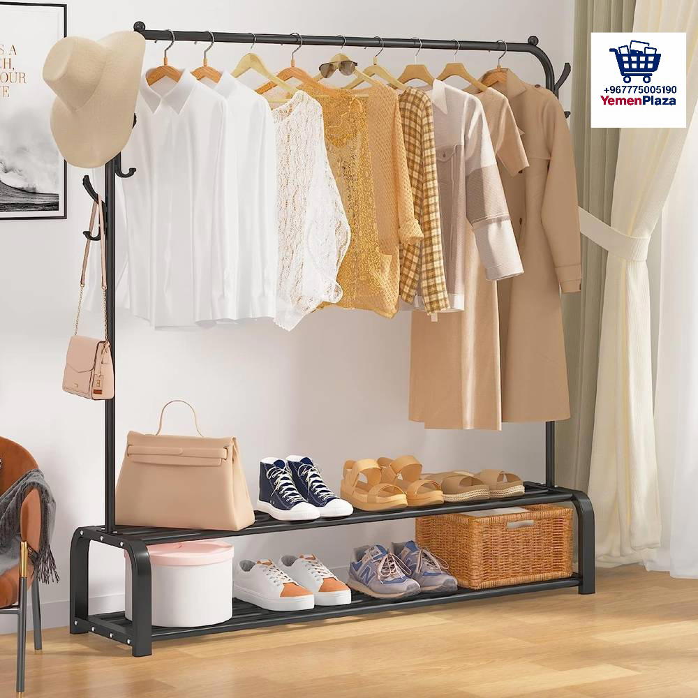 علاق ملابس بتصميم أنيق وعصري + رف سفلي للتخزين Preview Image