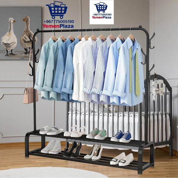 علاق ملابس بتصميم أنيق وعصري + رف سفلي للتخزين Image 2 Preview