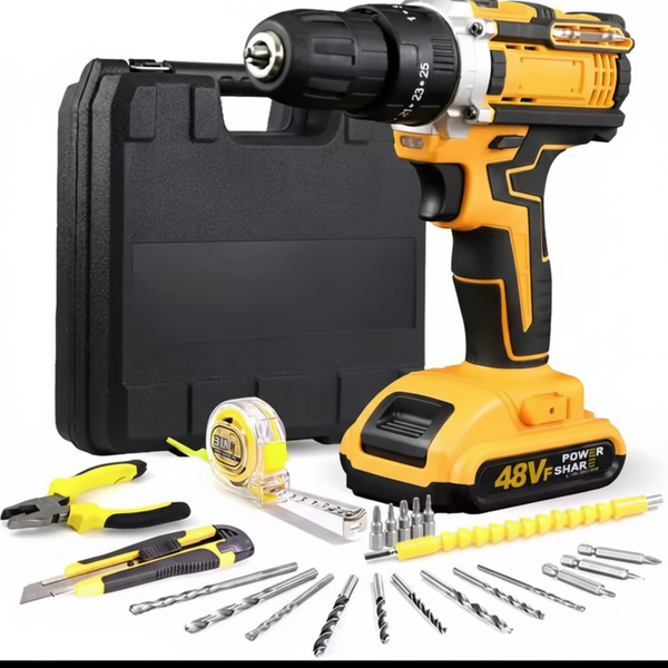 دريل ماركة DUNLANDI العالمية 35 قطعة متكاملةخيار مثالي للمهندسين، النجارين، والحرفيين مع بطاريتين 24 فولت وشاحن وحقيبة عملية Image 3 Preview