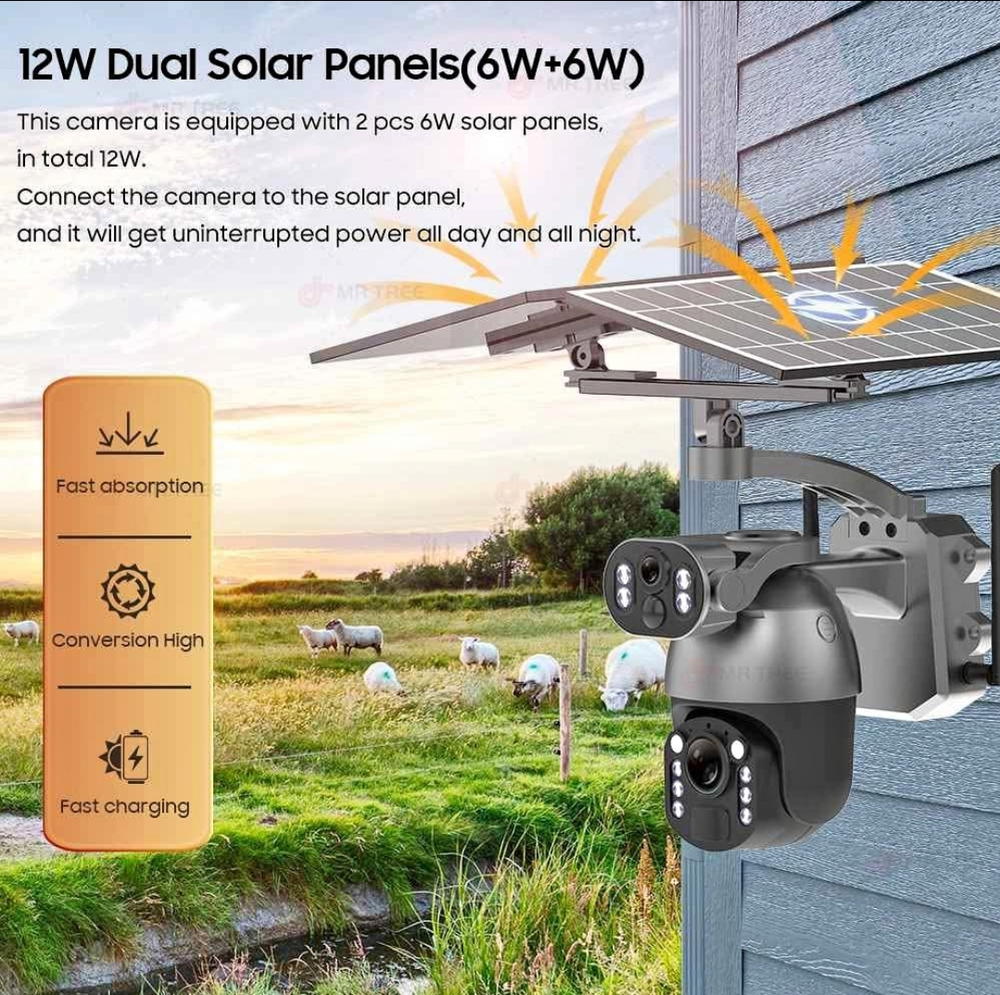 كاميكاميرا مراقبة ذكية بالطاقة الشمسية + 4G – راقب كل شيء من جوالك Preview Image