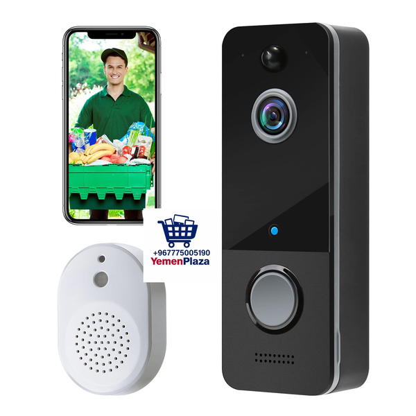 كاميرا فيديو لاسلكية مع جرس جرس الباب، كاميرا ذكية عالية الدقة 1080P للكشف عن الحركة، رؤية ليلية، صوت ثنائي الاتجاه، جرس باب وميض مقاوم للماء IP65 يدعم التخزين السحابي Image 2 Preview