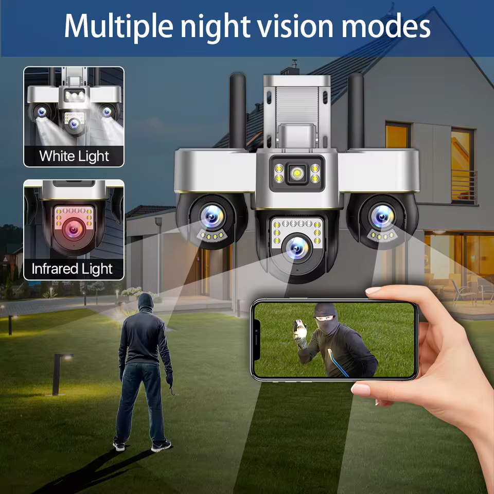 كاميرا مراقبة V380 Pro الذكية ثلاثية العدسات – الجيل الأحدث 2025** Image 4 Preview