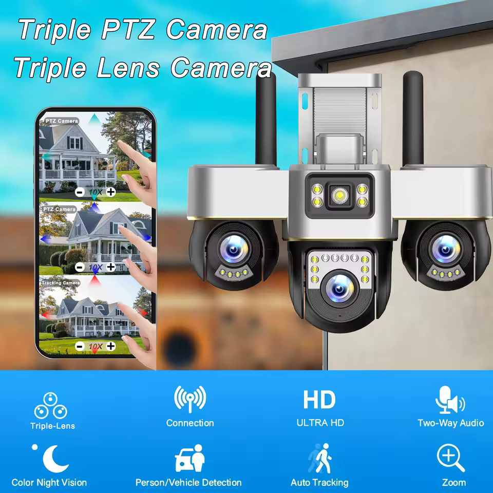 كاميرا مراقبة V380 Pro الذكية ثلاثية العدسات – الجيل الأحدث 2025** Image 6 Preview