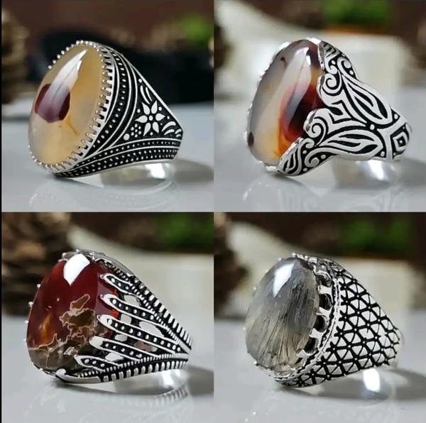 خواتم فضة رجالي فاخرة – أناقة تليق بالملوك!*  متوفرة الآن في *يمن بلازا* Image 1 Preview