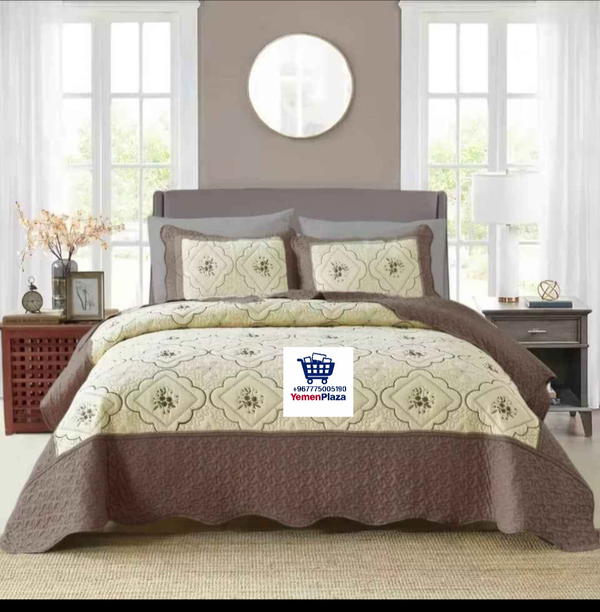 لحاف عـرائـسي فاخر مضغوط قطن 100% - موديل تطريز كمبيوتر مزدوج الوجهين Image 1 Preview